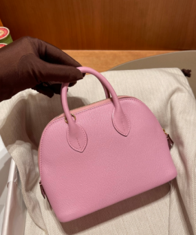 에르메스 미니 볼리드18 모브실브스트레 금장 염소가죽